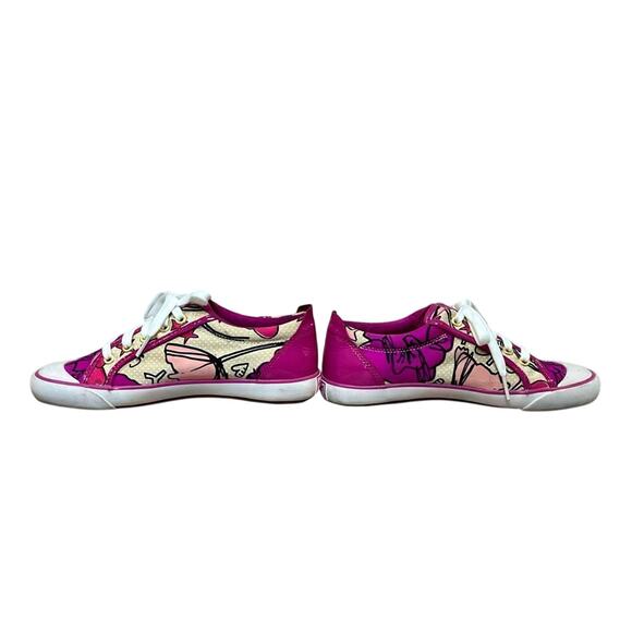 Coach Barrett Q675 Poppy Pink Petal Leather Sneakers 7B Floral Y2K‎ Quiet Luxury - Picture 1 of 13